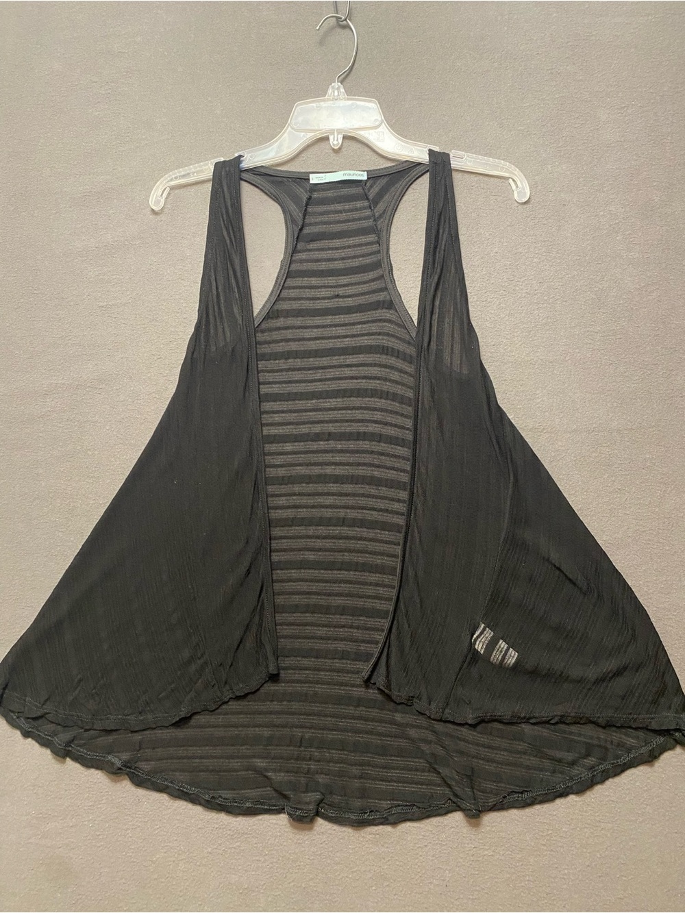 Maurices Black Sheer Panel Racerback Swing Cover Up- Small